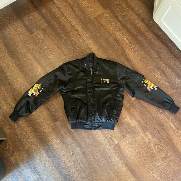 Vintage Puffed Bomber Jacket 'Thor's Gym' - Size Small - Picture 3 of 8